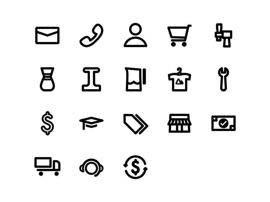 first draft of icon set